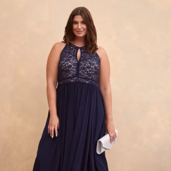 Stunning Laura Plus Blue Gown - Picture 1 of 8